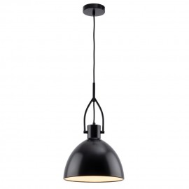 Mercator-Terrence Metal Shade Pendant-Black / Brass / White